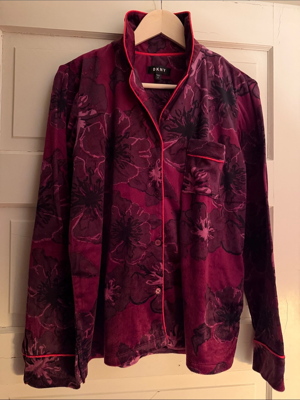 DKNY Floral Velvet Jacket - Burgundy. New without tag.